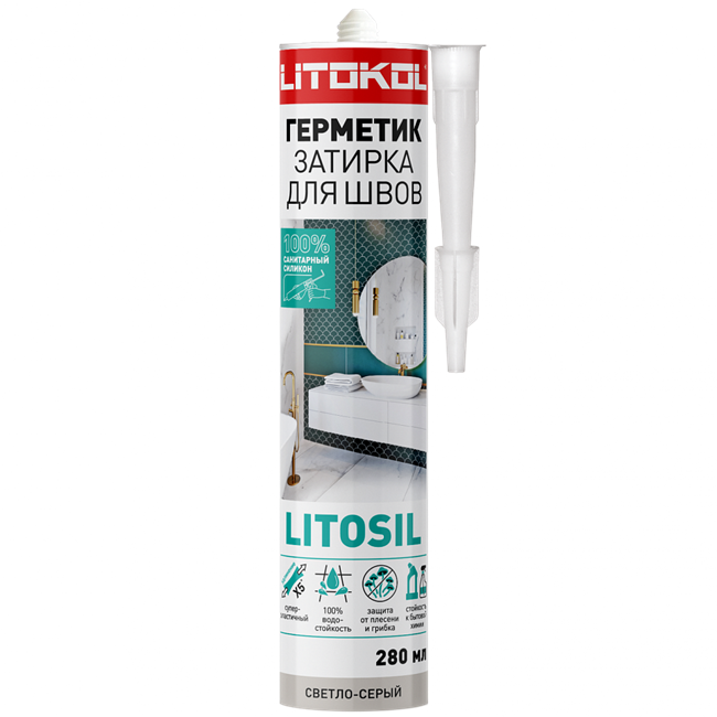 ГЕРМЕТИК-ЗАТИРКА LITOSIL (СВЕТЛО-СЕРЫЙ) L0503570001 - фото 4989