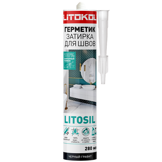 ГЕРМЕТИК-ЗАТИРКА LITOSIL (ЧЕРНЫЙ ГРАФИТ) L0503620001 - фото 5010