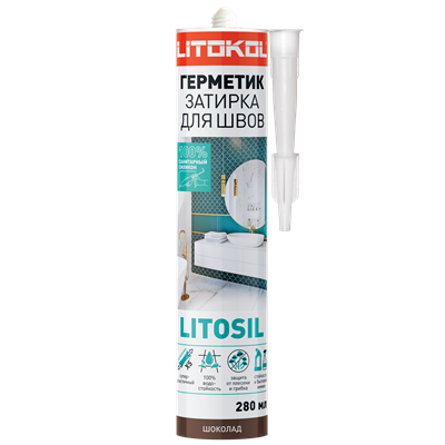 Герметик санитарный силиконовый LITOSIL Шоколад (280мл) L0504890001 - фото 5771