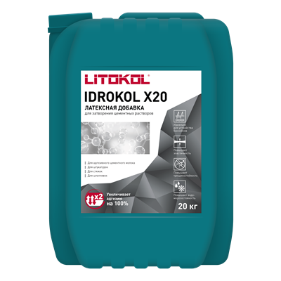 Латексная добавка для цементных растворов IDROKOL X20 - м (20кг) L0119300003 - фото 5785