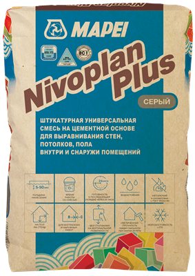 Штукатурка цементная NIVOPLAN PLUS (25кг) 106025 - фото 6204