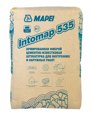 Штукатурка цементно-известковая MAPEI INTOMAP 535 (25кг) 1881925