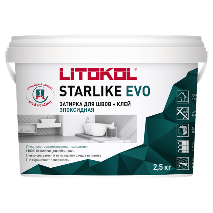 Затирка для швов LITOKOL STARLIKE EVO S.110 GRIGIO PERLA (2,5кг) 2158