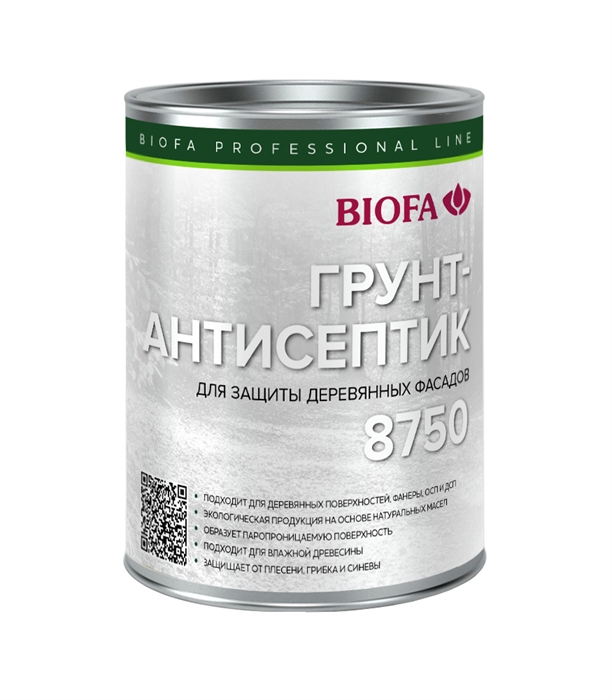 Грунт-антисептик для дерева БИОФА / BIOFA 8750 PROFI LINIE (2,5л) 2234