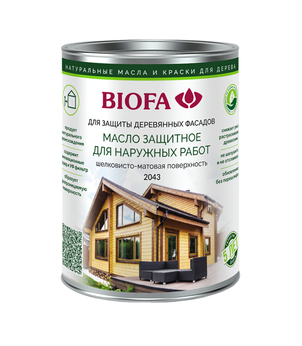 Масло защитное для наружных работ БИОФА / BIOFA 2043M (2,5л) 2043M46