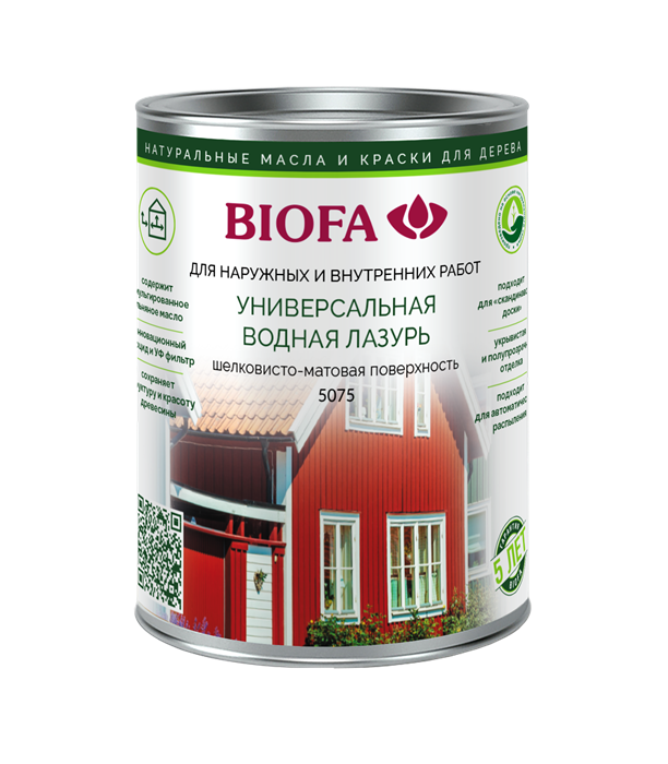 Универсальная водная лазурь БИОФА / BIOFA 5075W (2,5л) 2266