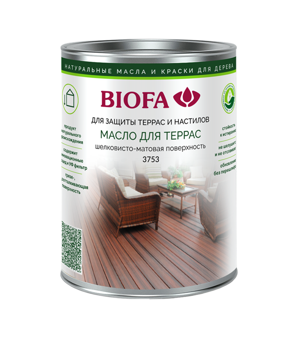 Масло для террас БИОФА / BIOFA 3753 (10л) 375348