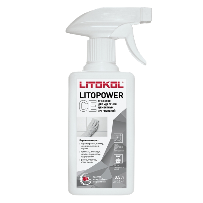 Средство очистки облицовки от остатков цементной затирки LITOKOL LITOPOWER CE (0,5кг) 2285