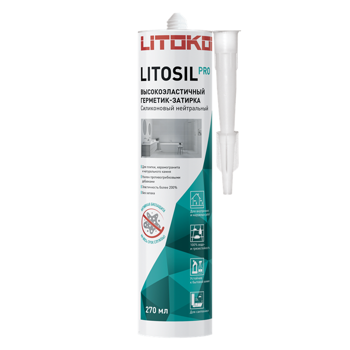 Герметик-затирка силиконовый нейтральный LITOKOL LITOSIL PRO LS.235 Кофе (270мл) L0513430001