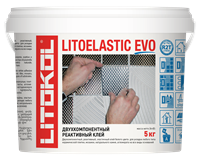 {{photo.Alt || photo.Description || 'Клей для камня и мозаики LITOELASTIC EVO A+B (5кг)'}}