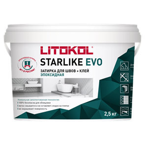 {{photo.Alt || photo.Description || 'Затирка эпоксидная ЛИТОКОЛ LITOKOL STARLIKE EVO S.100 BIANCO ASSOLUTO (2,5кг)'}}